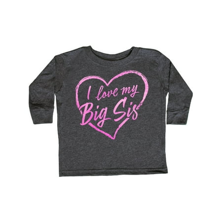 

Inktastic I Love My Big Sis in Pink Chalk Heart Gift Toddler Boy or Toddler Girl Long Sleeve T-Shirt