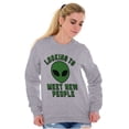 thumbnail image 3 of Funny Nerdy Aliens UFOs Believers Unisex Plus Fleece Graphic Sweatshirt Brisco Brands 2X, 3 of 5