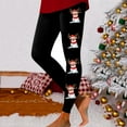 thumbnail image 2 of Gyexs Christmas Womens Leggings - Cute Cartoon Santa Printed Lined Winter Tights Xmas Gym Yoga Pants Black & Size XXL, 2 of 5