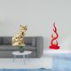 thumbnail image 2 of Figura decorativa de gato con forma de llama, escultura animal, adorno artístico para chimenea, estatua abstracta de resina con forma de fuego, adorno, 2 of 8