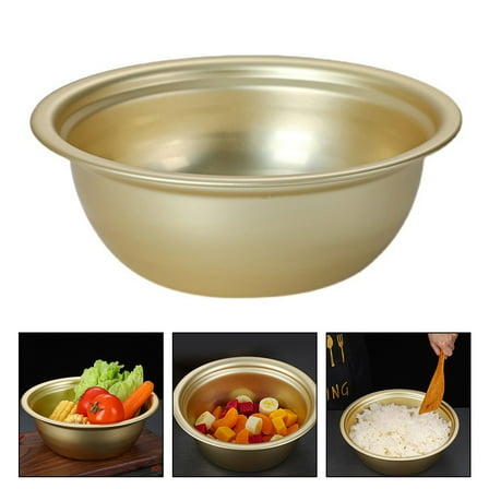 Homoyoyo Golden Aluminium Food Storage Bowl for Home Kitchenware