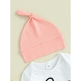 thumbnail image 6 of FEORJGP Infant Baby 3 Piece Clothes Outfits 3M 6M 9M 12M Newborn Boys Girls Long Sleeve Rompers Letter Print Jumpsuit and Elastic Pants Beanie Hat Set for Toddler Clothes, 6 of 9