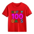 thumbnail image 3 of MZXELPRJD Kids 100 Days of School Shirt Girls Boys 100th Day of School Celebration Tops Kids Short Sleeve Funny Graphic Letters Print T-Shirt, 3 of 8
