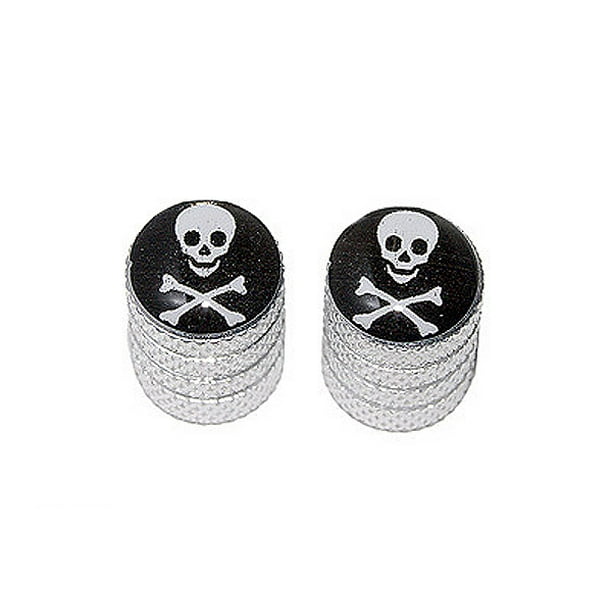 Skull and Crossbones Bike Valve Stem Caps