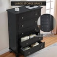 thumbnail image 5 of Memoryfield Wood 5-Drawer Tall Dresser, 48 in Chest of Drawers with Metal Handles, Storage for Bedroom, Living Room, Black, 5 of 7