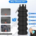 thumbnail image 4 of 2 Pcs Collapsible Water Bottles 16.67oz Silicone Travel Foldable Portable Water Bottle with Buckle Silicone Lightweight Reusable Leakproof for Camping Hiking Cycling Sport (blue purple), 4 of 7