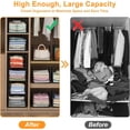 thumbnail image 5 of Huxidaja 4-Tier Stackable Metal Wire Closet Organizer and Storage Shelves, Foldable Carbon Steel Wire Clothes Baskets for Wardrobe, Black, 5 of 10