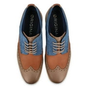 Cole Haan Men's Original Grand Shortwing Oxford, Dark Sequoia/Irish Coffee/Ensign Blue, 7.5 M