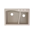 thumbnail image 1 of Transolid Aversa SilQ Granite 33-in. Drop-in Kitchen Sink with 3 BCD Faucet Holes in Cafe Latte, 1 of 7