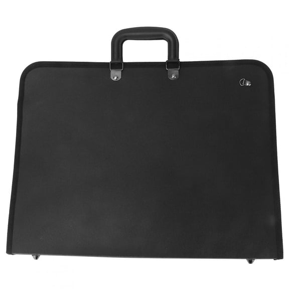 M Buder Professional PVC Portable Artwork Case A3 Drawing Sketch Board Storage Bag Document Carry Case Portfolio Folder Bag Waterproof For Teens Adults (18.9 inches / 48 cm) Black