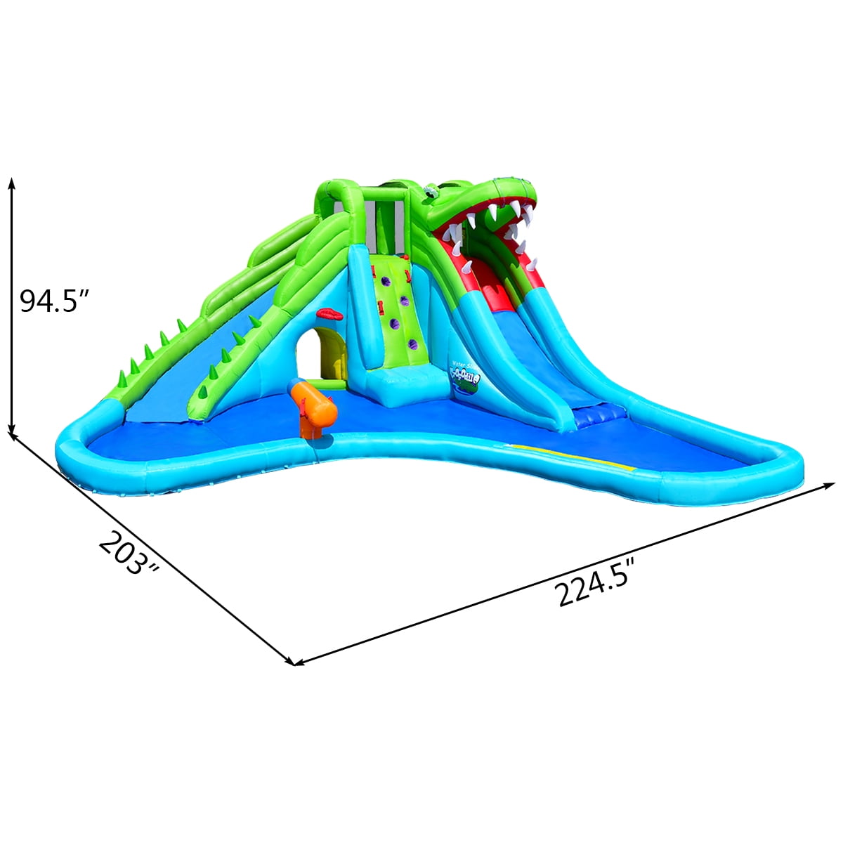Infans Inflatable Water Park Dual Slides Climbing Wall with 750W Blower