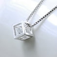 thumbnail image 3 of 925 Sterling Silver Diamond Pendant Necklace Halo Solitaire Cubic Zirconia Ladies Necklace, 3 of 5