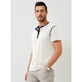 thumbnail image 3 of Demotime Men's Henley Shirts Short Sleeves Round Neck Casual Basic Shirt Summer Solid Color Lightweight Button T Shirts White M Tops, 3 of 6