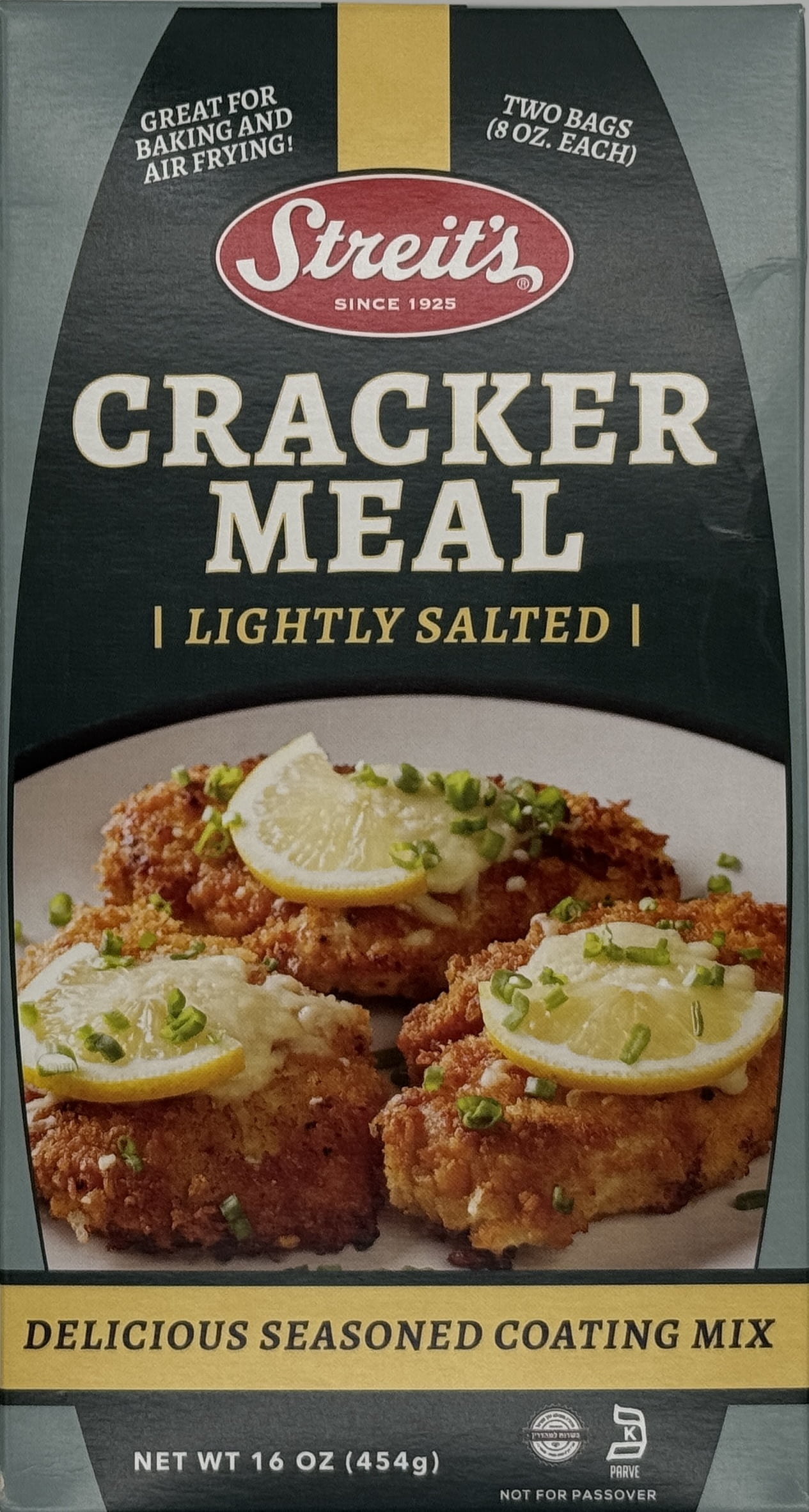 (2 pack) Streit's Lightly Salted Cracker Meal, Seasoned Coating Mix, 16 oz