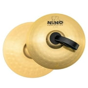Brass Cymbals with Straps, Handheld 10" Pair — for Classroom Music, (NINO-BR25)
