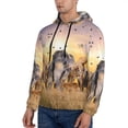 thumbnail image 3 of Kdxio Wildlife Protection Print Mens Casual Hooded Collar Drawstring Hoodies Pullover Sweatshirts Casual Long Sleeve Shirts-4X-Large, 3 of 7