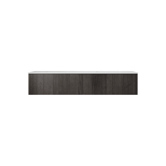 Laviva Legno 72" Carbon Oak Double Sink Bathroom Vanity Matte White