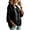 FS76_Black, variant on Lumtrix Women's Oversized 3/4 Sleeve Sweatshirt Loose Fit Drawstring Shirt Lightweight Casual Fall Outwear White XL