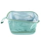 thumbnail image 5 of Bolsa de maquillaje de nailon con diseño de gran apertura, gran capacidad, multifuncional, doble capa, color verde, pequeña, 5 of 14