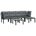 thumbnail image 3 of vidaXL 6 Piece Patio Lounge Set Black and Gray Poly Rattan, 3 of 12