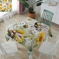 thumbnail image 3 of Sunflower Bee Tablecloth Square Table Cloth 60x60 , Waterproof Tablecloth Outdoor Table Cloth, Vintage Summer Botanical Farmhouse Washable Table Cover for Kitchen Dining Party, 3 of 8