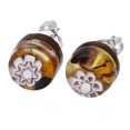 thumbnail image 2 of GlassOfVenice Murano Glass Venetian Reflections Round Stud Earrings - Topaz Gold, 2 of 6