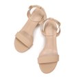 thumbnail image 3 of LuckLilac Women's Round Open Toe Sandals Chunky Low Heel Ankle Strap Heels Casual Daily Office Wedding Shoes, 3 of 7