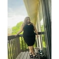 thumbnail image 4 of CASSIE LIZ Ladies Plus Size Dress 4X Plain Bodycon Dress Black Round Notched Neck Sleeveless Tank Dress Casual Fits Dress For Summer 4XL 24W 26W, 4 of 5