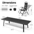 thumbnail image 2 of Crestlive Products 117" Outdoor Aluminum Patio Dining Table for 6-8 People with Umbrella Hole, Weather Resistant Outdoor Dining Table for Backyard, Patio, Garden, Black, 2 of 5
