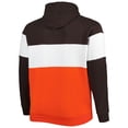 thumbnail image 3 of Men's New Era Brown/Orange Cleveland Browns Big & Tall Current Team Colorblock Fleece Raglan Pullover Hoodie, 3 of 3