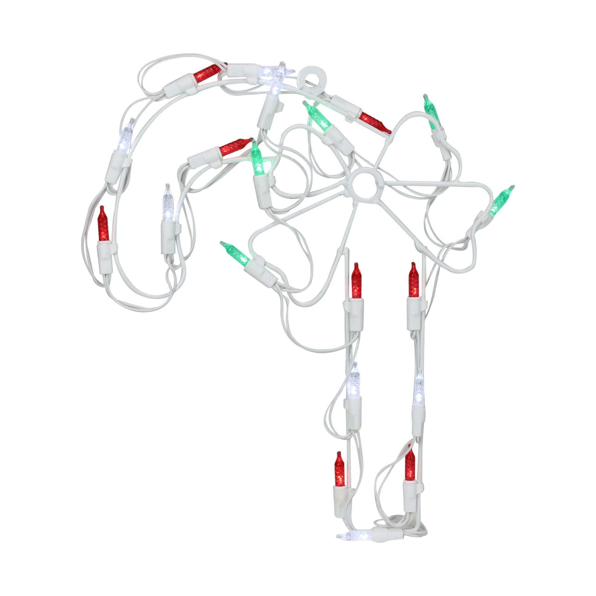12" Battery Operated LED Lighted Candy Cane Christmas Window Silhouette w/ Timer