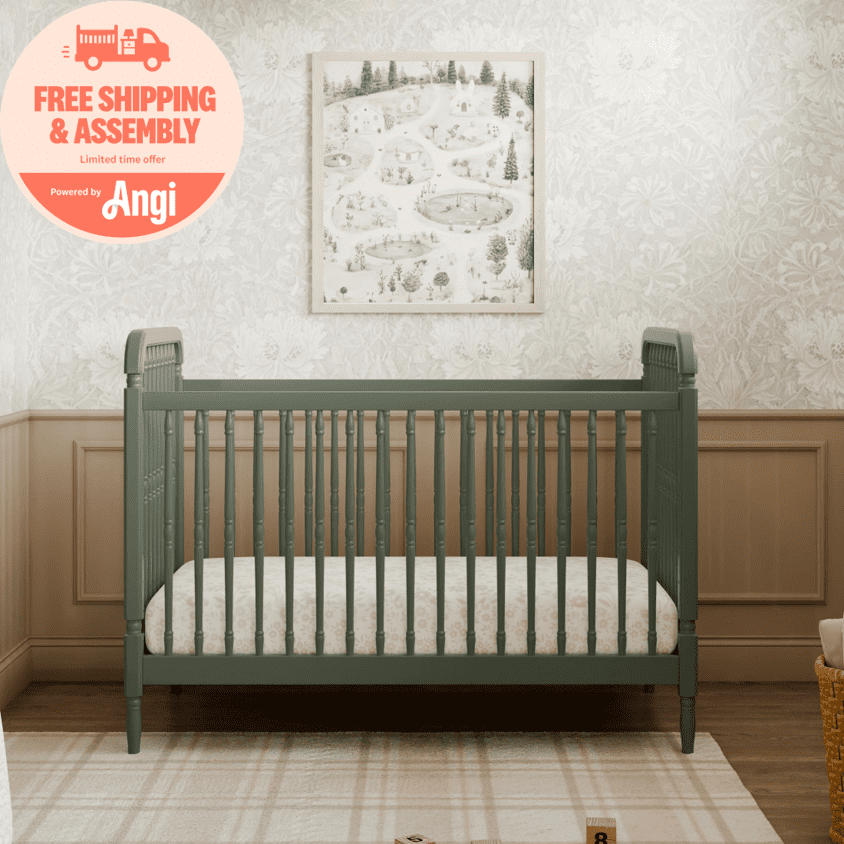 Liberty 3-in-1 Convertible Spindle Crib + Liberty 6-Drawer Assembled Dresser
