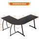 thumbnail image 2 of HHQHHQA  L-Shaped Corner Desk Computer Gaming Desk - 58 Inch Modern Home PC Table Office Writing Workstation, Black, 2 of 7