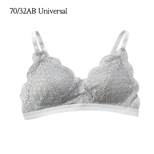 Sujetador con correa para mujer Sujetador push-up sexy Bralette con diseño de encaje para niña Sujetador de copa 3/4 transpirable sin alambre, Gris plateado, 70 = 32AB Monstrate AP001484-13B
