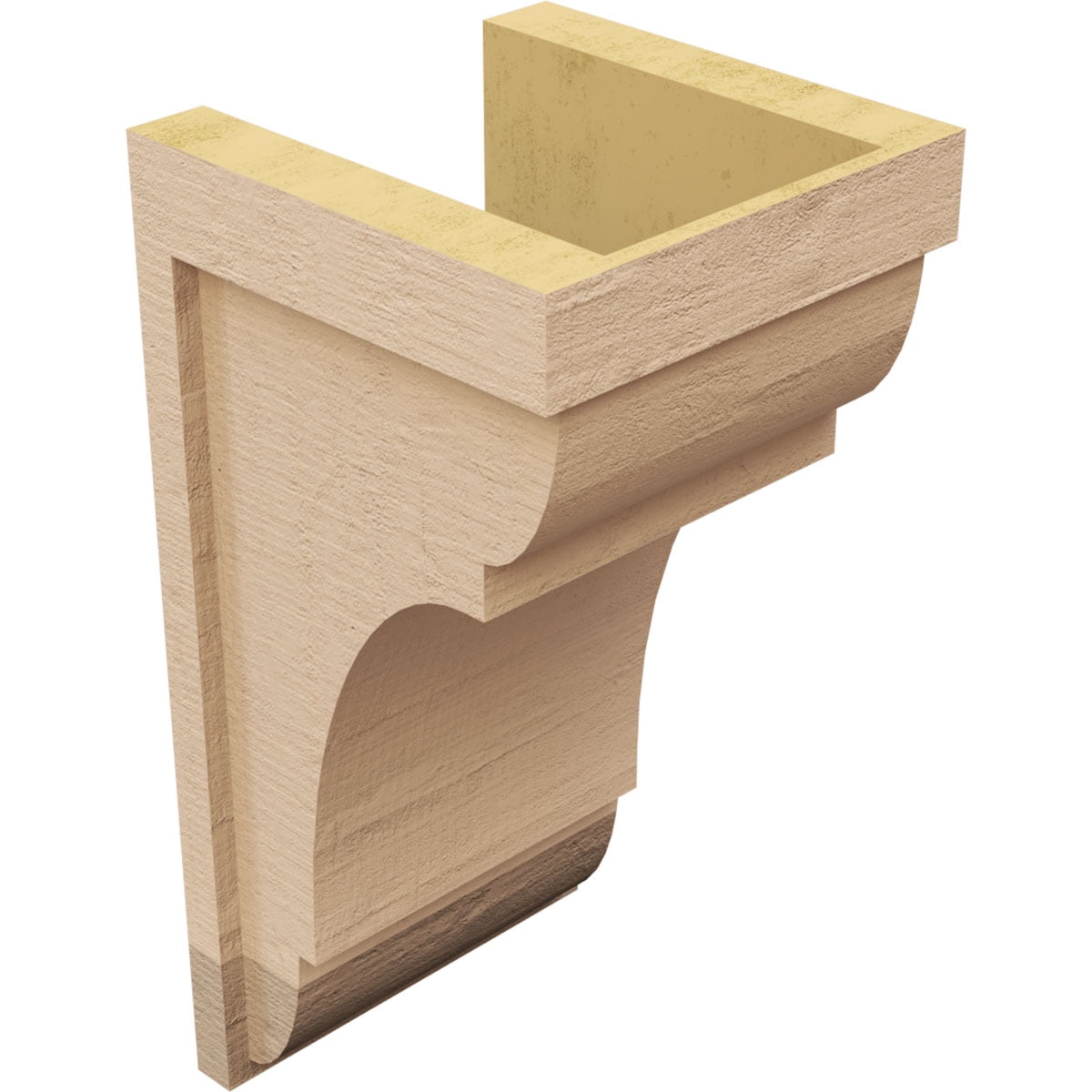9"W x 9"D x 18"H Wide Bryant Rough Cedar Woodgrain TimberThane Corbel, Primed Tan