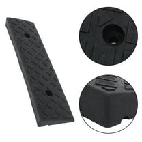 Hemobllo 2Pcs Interlocking Plastic Threshold Ramp Black for Curb Sidewalks Quick Tool Free Installation