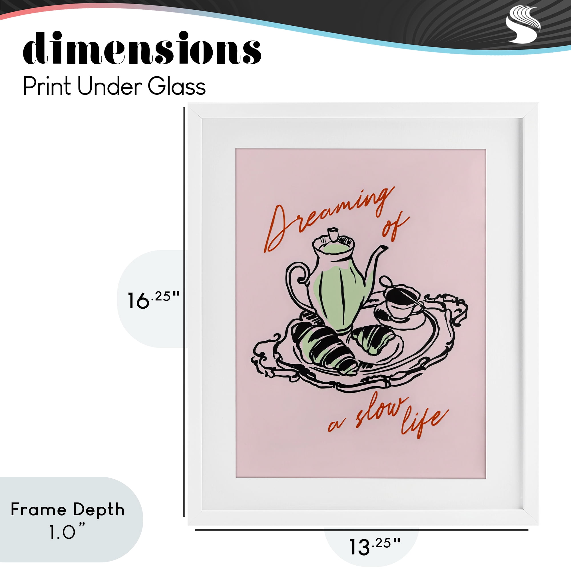 Stupell Industries Slow Life Tea Platter White Framed Print Under Glass, design by The Prints Vibe
