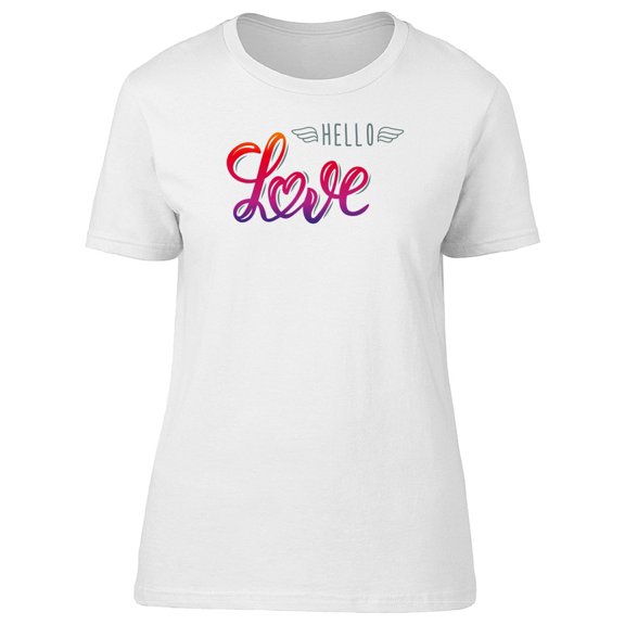 Colorful Lettering Hello Love Tee Men's -Image by Shutterstock