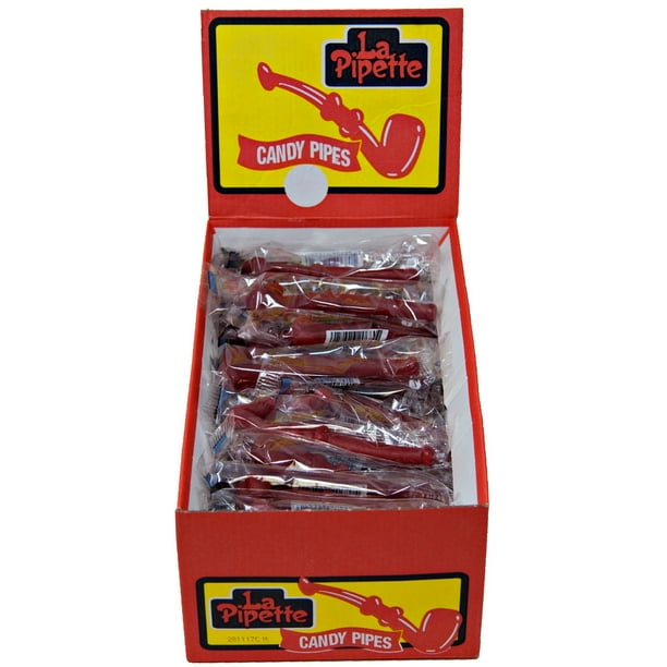 Red Cherry Licorice Candy Pipes (Wrapped) 60 ct Box