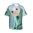 thumbnail image 2 of Bixox Men's Hawaiian Shirts Men's Dog Wrapped in Towel Print Short-Sleeve Shirt-Medium, 2 of 8
