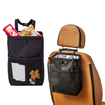 Car Trash Bag Hanging, Large Capacity Car Trash Can, Leakproof Car Garbage Bag, Car Accessories, Foldable Waterproof Car Organizer with 4 Pockets for Camping