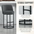 thumbnail image 4 of Newest Barrel Counter Stools with Backrest and Footrest, Modern Kitchen Island Stools, Gray (Set of 2), 4 of 13