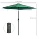 Outsunny 10' x 8' Parapluie de Marché Rond, Parasol de Patio avec Manivelle et Inclinaison, Parasol Extérieur pour Jardin, Banc, Pelouse, Vert – image 3 sur 9