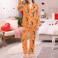 thumbnail image 2 of HXWCHs Photo Face Pajama Set Women's Custom Loungewear Long Sleeve Sleepwear Comfortable Nightwear XXL Orange, 2 of 6