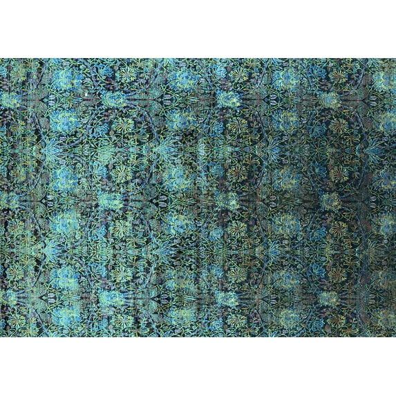 Ahgly Company Indoor Rectangle Oriental Light Blue Industrial Area Rugs, 3' x 5'