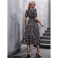 thumbnail image 4 of Women'S Chiffon Floral Dresses Casual Summer Boho Flutter Sleeve Flowy Western Dress Black XXL, 4 of 7