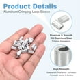 thumbnail image 3 of Uxcell 1/16"(1.2mm) Aluminum Crimping Loop Sleeve, Double Hole Cable Ferrule for Wire Rope, Silver 110Pcs, 3 of 7