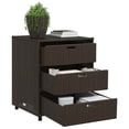 thumbnail image 2 of vidaXL Armoire de Rangement de Jardin Marron 55x59x69 cm Rotin Poly, 2 of 5