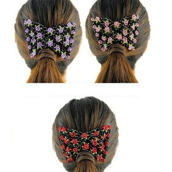 WHAMVOX Flower Hairpin Comb with Smooth Plastic and Metal Surface for Elegant Hair Decoration Multi Color 3.5 Inches