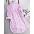 thumbnail image 5 of Women's Striped Button Down Shirts Classic Long Sleeve Stylish Collared Work Blouses Tops Pink XL, 5 of 7